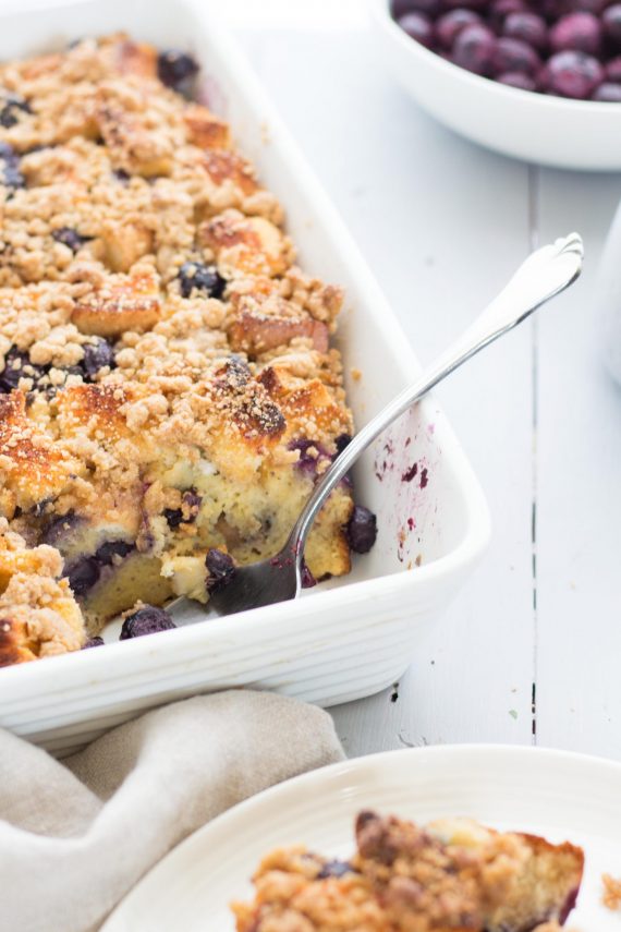 Low FODMAP Blueberry French Toast Bake