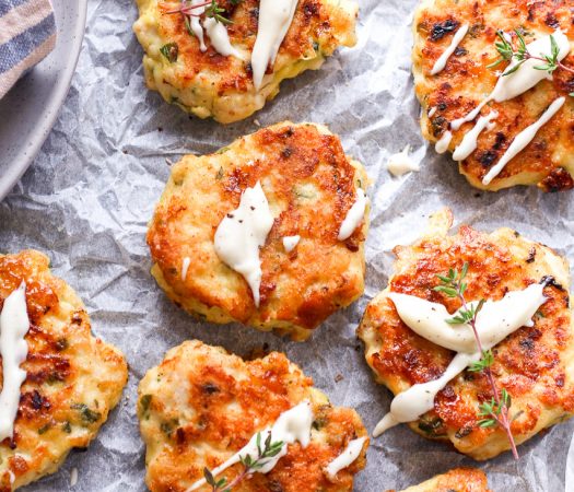 Low FODMAP Cheesy Chicken Fritters