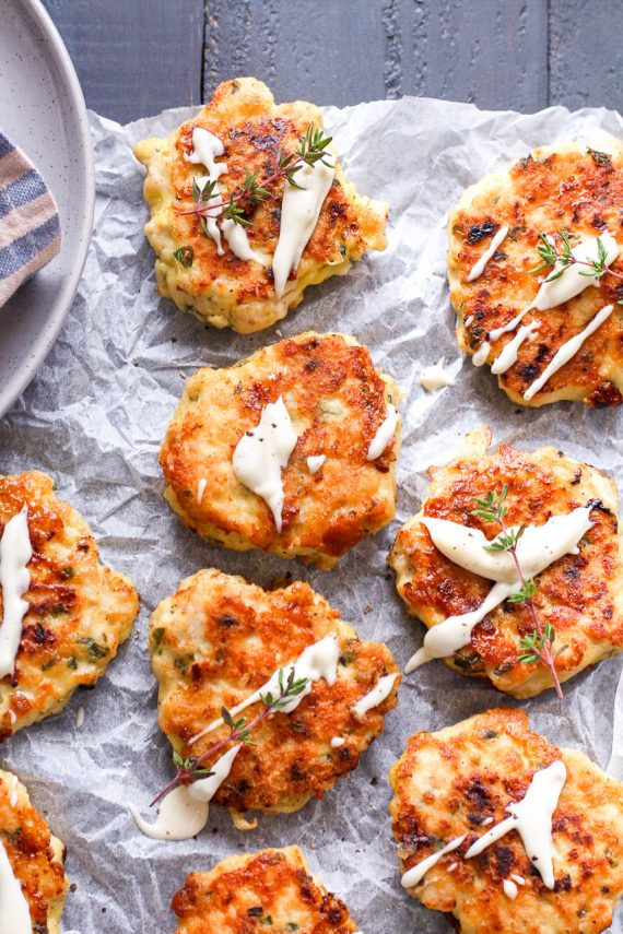 Low FODMAP Cheesy Chicken Fritters