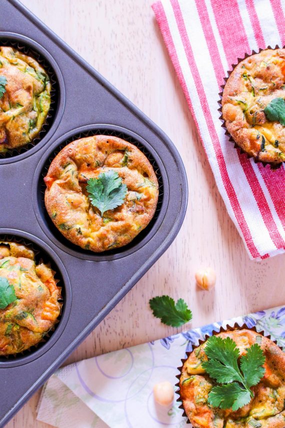Low FODMAP Curried Carrot And Chickpea Frittatas