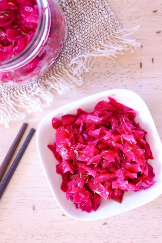 Low FODMAP Red Cabbage Sauerkraut