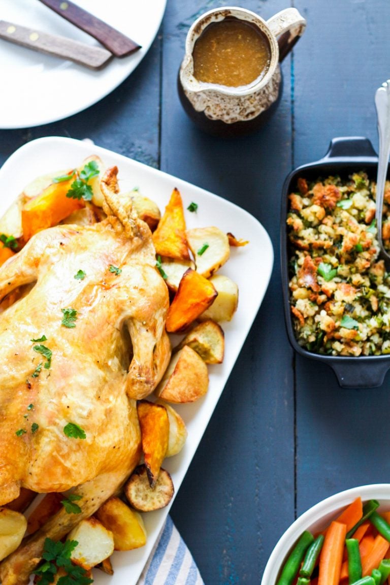 Low FODMAP Roast Chicken with Stuffing & Gravy A Little Bit Yummy