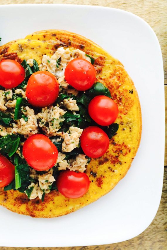 Low FODMAP Salmon & Cherry Tomato Omelette