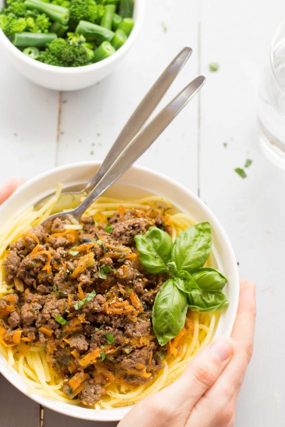 Low FODMAP Tomato Free Spaghetti Bolognese