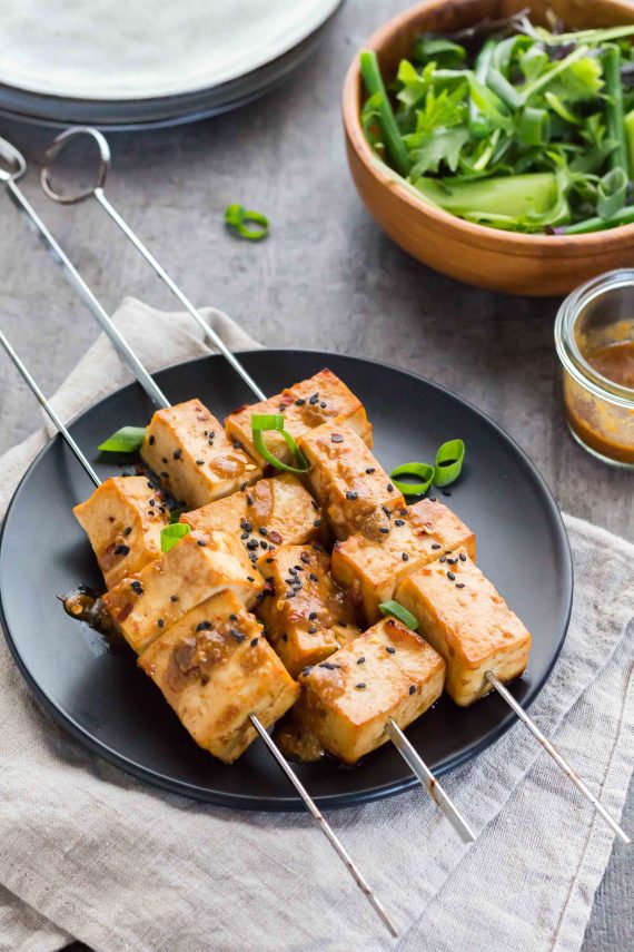 Low FODMAP Miso & Chili Tofu Skewers