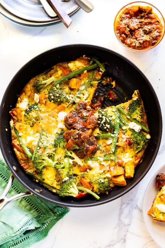 Low FODMAP Roast Veggie & Green Bean Frittata