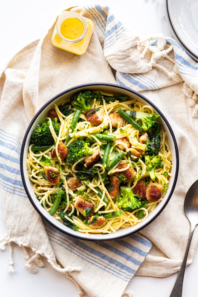 Low FODMAP Pork with Lemon Butter Pasta - A Little Bit Yummy