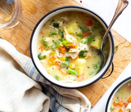 Low FODMAP Creamy Chicken & Corn Soup