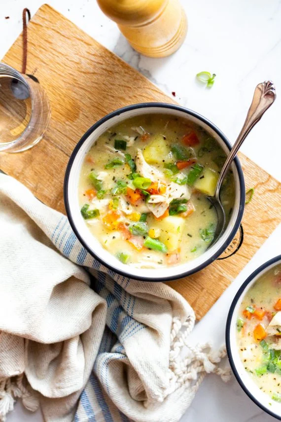 Low FODMAP Creamy Chicken & Corn Soup