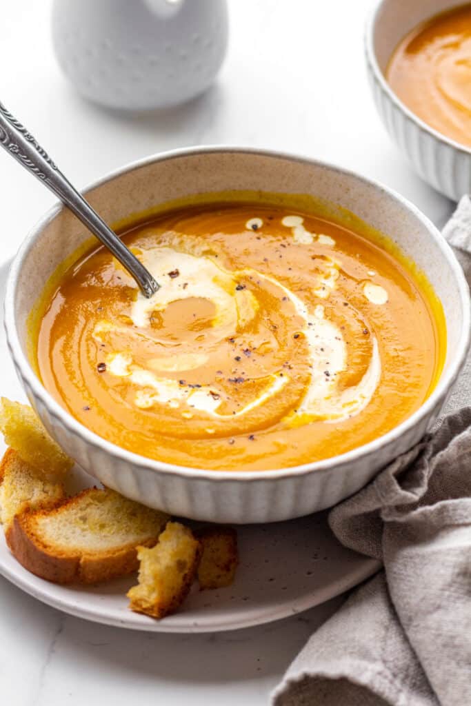 Creamy Low FODMAP Pumpkin Soup - A Little Bit Yummy
