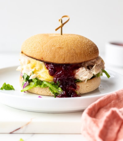 Low FODMAP Chicken Cranberry Cheese Burger