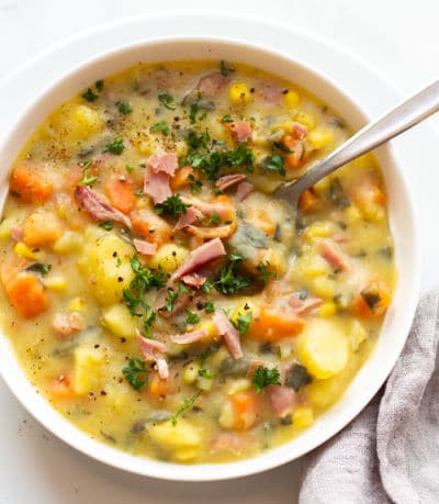 Low FODMAP Creamy Ham Potato Soup 